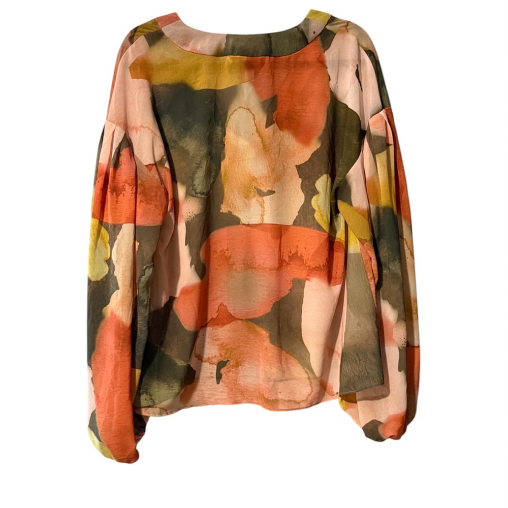 Hutch Minnie Full Sleeve Printed Olive Top Size L - Picture 3 of 5